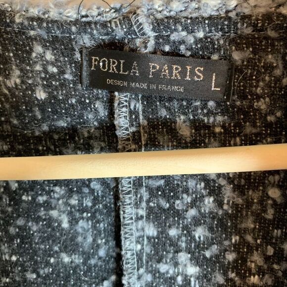 Forla Paris Grey Mixed Media Cardigan Sz L - Picture 3 of 6